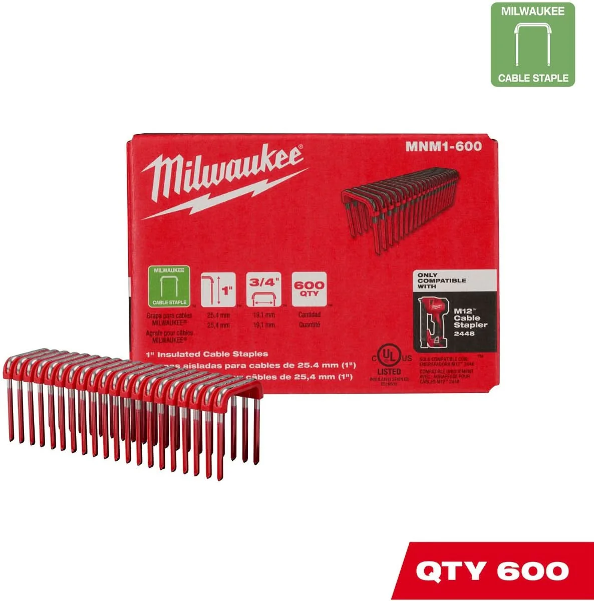 Milwaukee PROMO MNM1-600 1″ Insulated Cable Staples (PROMO)