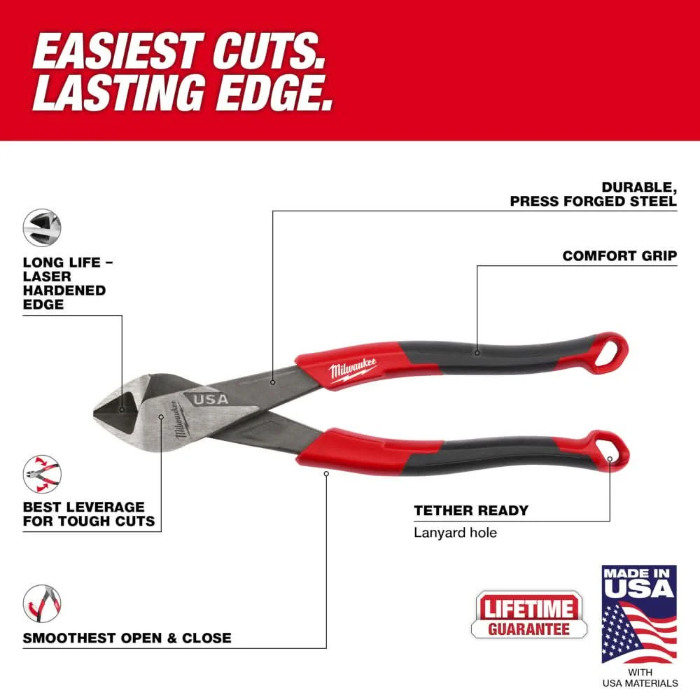 Milwaukee MT558 8" Diagonal Comfort Grip Cutting Pliers (Made in the USA) - Image 3