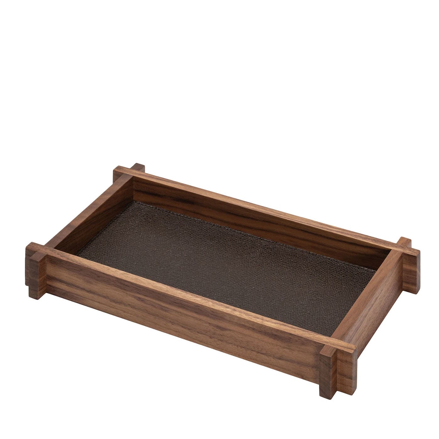 GIOBAGNARA | STRUCTURA LEATHER AND WOOD LONG RECTANGULAR TRAY SMALL #2 | $485.00 - Image 1