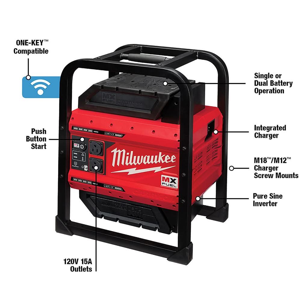 Milwaukee MXF002-2XC MX FUEL CARRY-ON 3600W/1800W Power Supply - Image 3