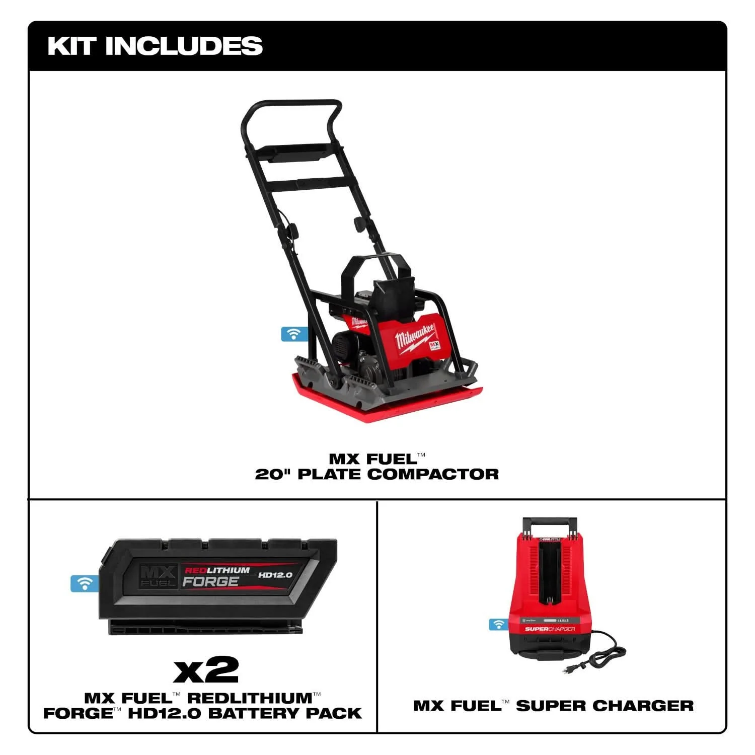 Milwaukee MXF220-2HD MX FUEL 20" Plate Compactor Kit - Image 2