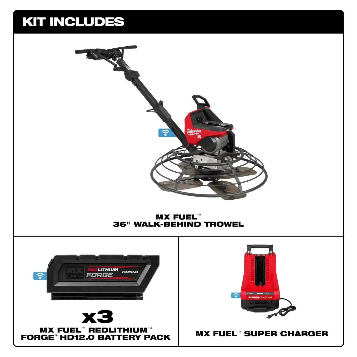 Milwaukee MXF336-3HD MX FUEL 36" Walk-Behind Trowel Kit - Image 2