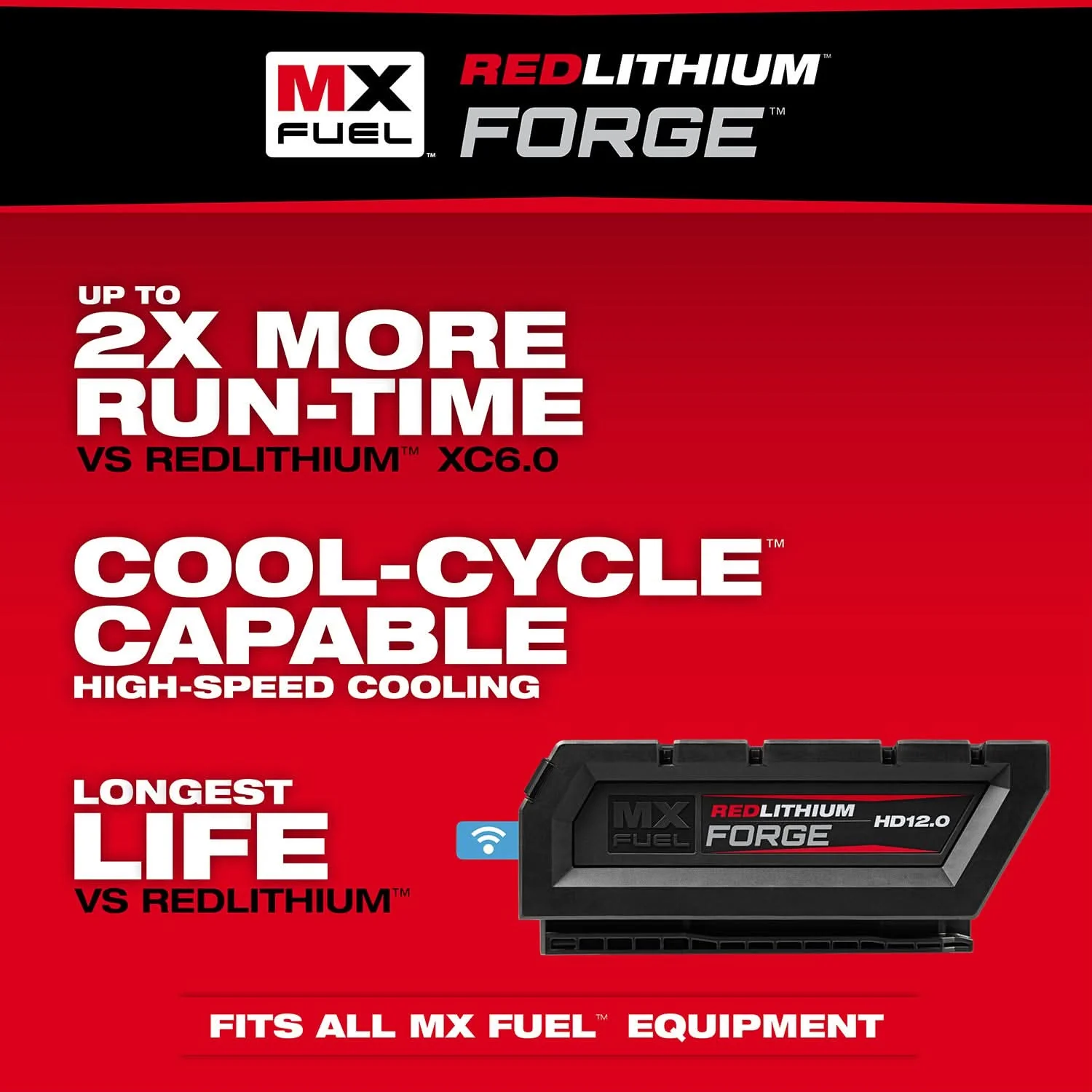 Milwaukee MXFHD812 MX FUEL REDLITHIUM FORGE HD12.0 BATTERY PACK - Image 2