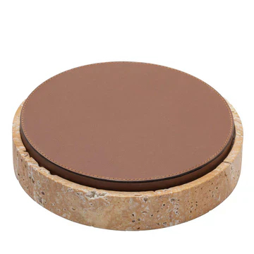 GIOBAGNARA | GIZA LEATHER & MARBLE ROUND BOX #9 | $855.00 - Image 1