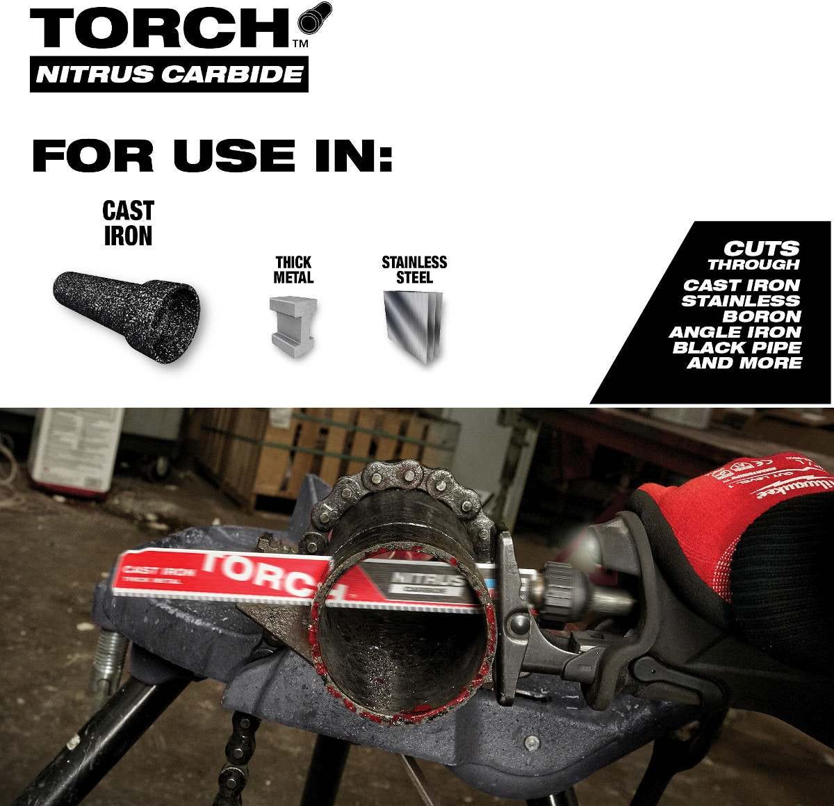 Milwaukee 48-00-5362 TORCH with NITRUS Carbide 9-Inch 7-TPI Recip Saw Blade, 3-Pack (PROMO) - Image 3