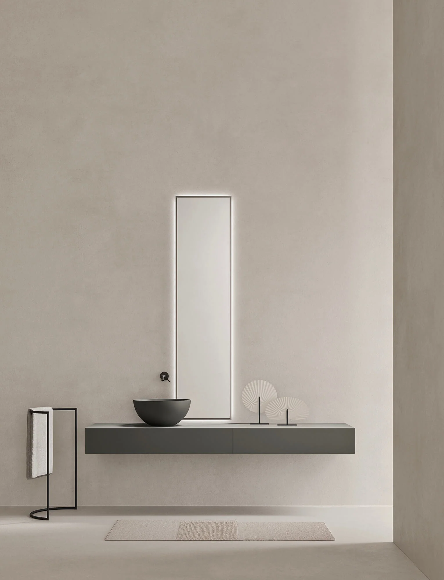 AZUMA 23.02 l washbasin & mirror by NOORTH