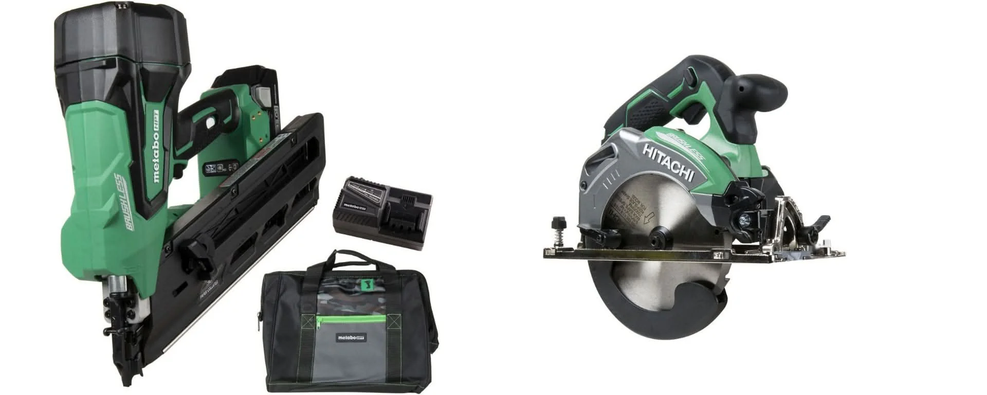 Metabo HPT 18V Paper Collated Brushless Cordless Framing Nailer 3 Ah MultiVolt Kit plus 18V Brushless 6-1/2" Circular - Image 1