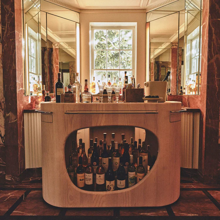 GIOBAGNARA | MARIS WOOD BASE WITH MARBLE TOP CONSOLE BY KELLY WEARSTLER | $32,990 - Image 3