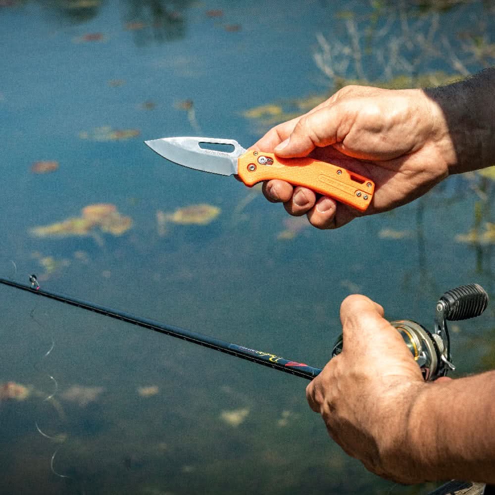 Klein Tools OFK000ORT KTO Resurgence Fishing Knife, Drop Point Blade, Orange Handle - Image 3
