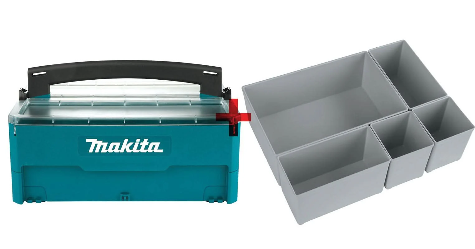 Makita MAKPAC Interlocking Storage Box with Inserts Combo Kit - Image 3