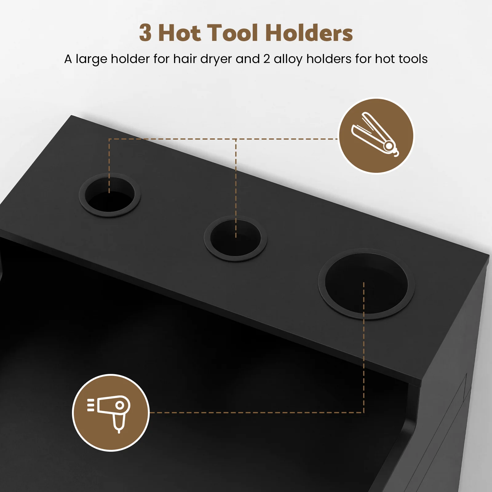 Advwin Barber Station with 3 Hot Tools Holders - Image 3
