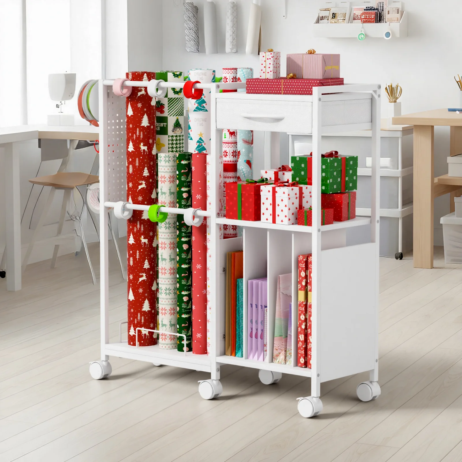 Advwin Wrapping Paper Storage Cart - Image 2