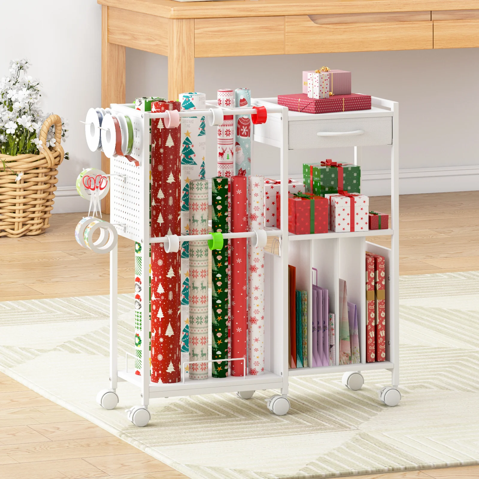 Advwin Wrapping Paper Storage Cart - Image 3