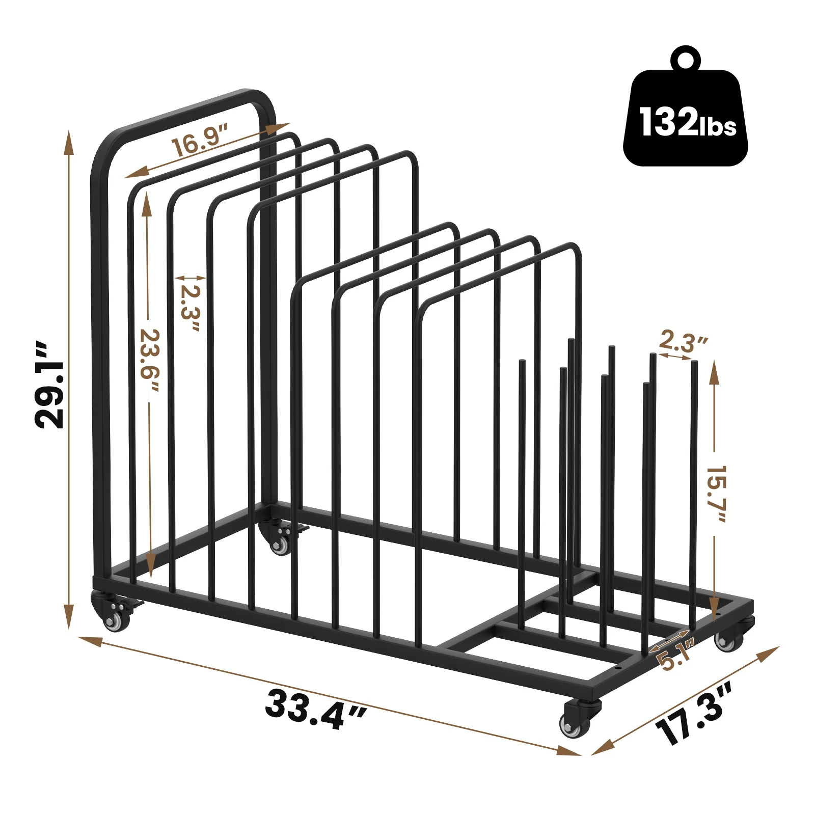 Advwin Art Storage Rack with Wheels - Image 3