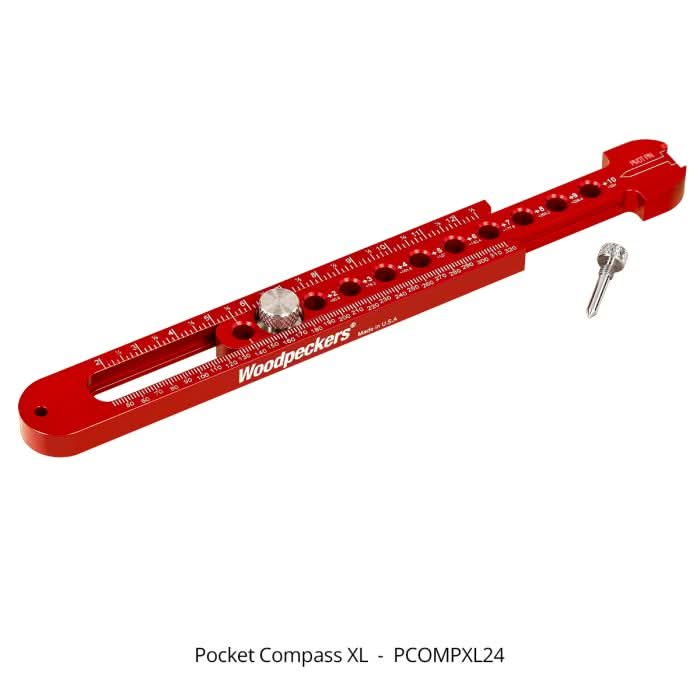 Woodpeckers PCOMPXL24 Pocket Compass, 2″ – 21″ Range