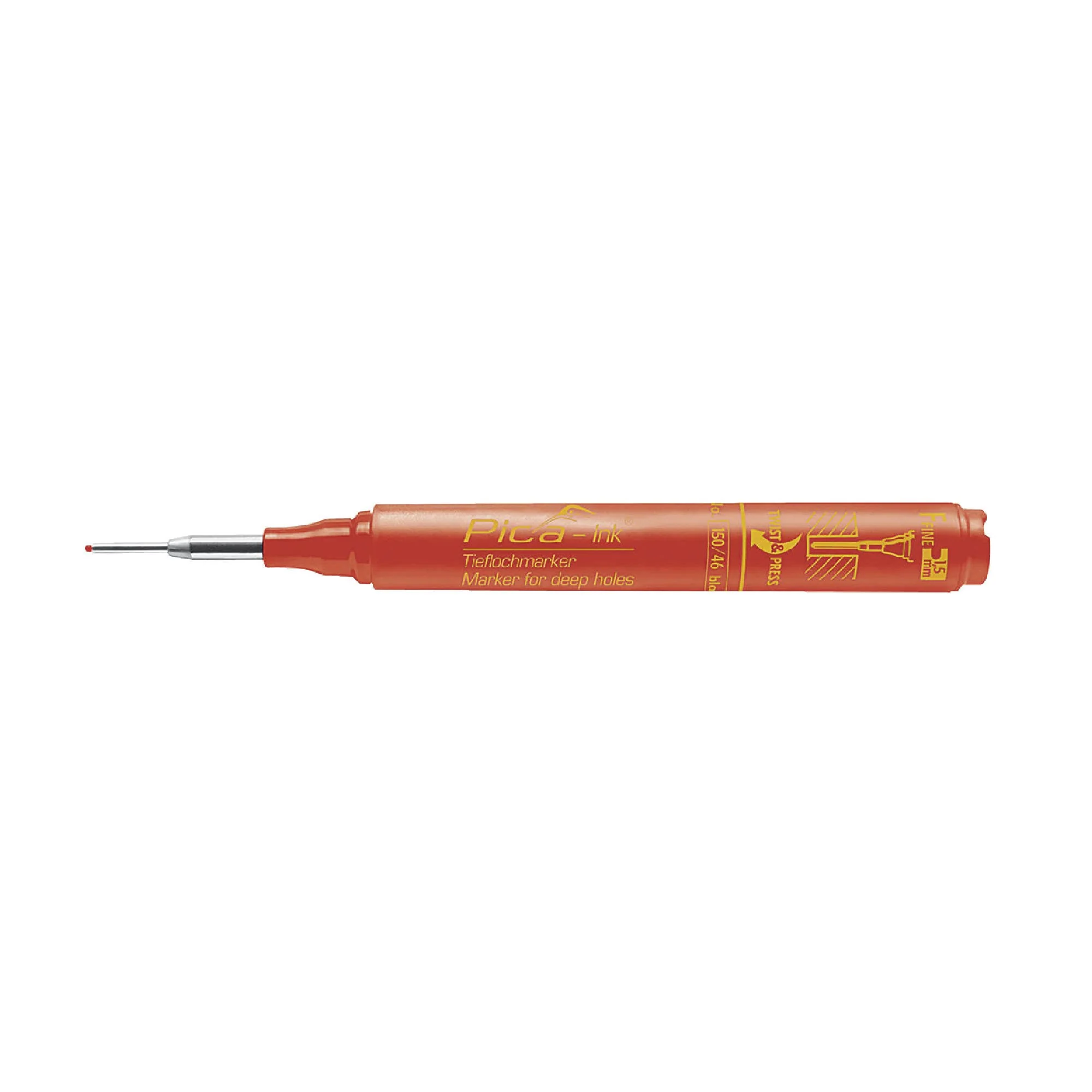 Pica 150/40/SB Red Ink Marker For Deep Hole w/ Quiver Holder, 1-Pack - Image 2