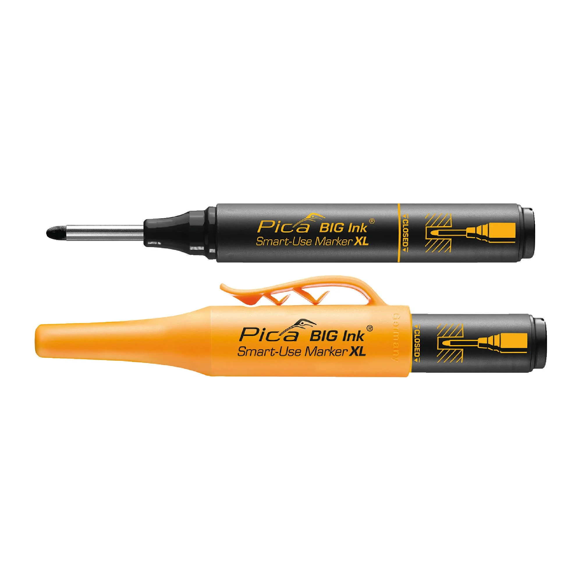 Pica 170/46/SB Black Ink Marker For Deep Hole w/ Quiver Holder, 1-Pack - Image 1