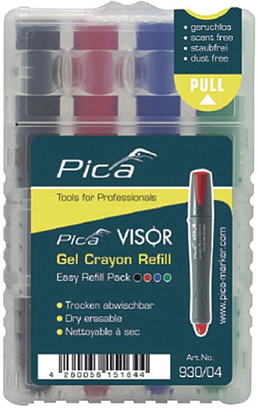Pica 930/04 Black, Red, Blue, Green Dry Erase Refill, 4-Pack - Image 1