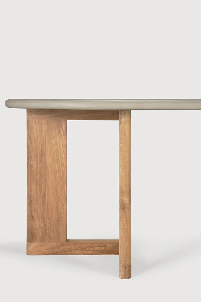 ETHNICRAFT TRESTLE OUTDOOR DINING TABLE - CONCRETE AND RECLAIMED TEAK | $4,519.00 - Image 3