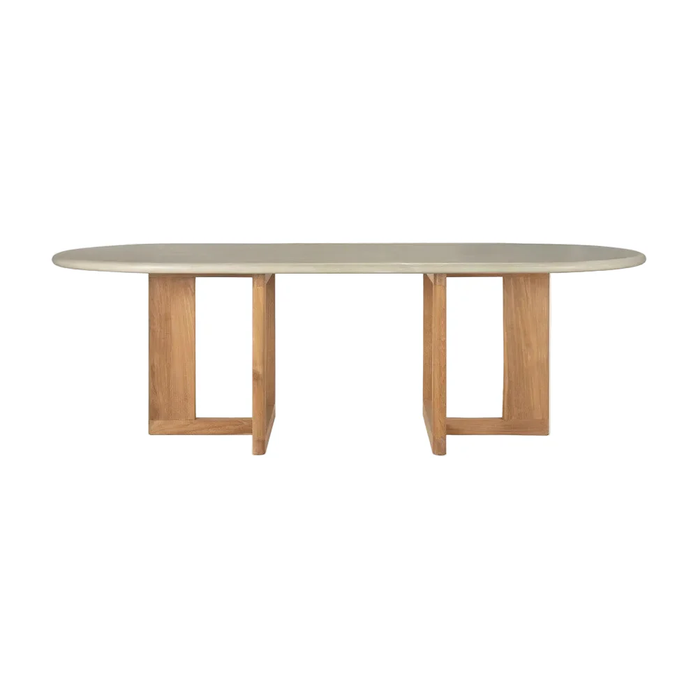 ETHNICRAFT TRESTLE OUTDOOR DINING TABLE – CONCRETE AND RECLAIMED TEAK | ,519.00