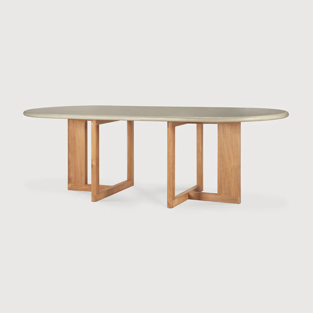 ETHNICRAFT TRESTLE OUTDOOR DINING TABLE - CONCRETE AND RECLAIMED TEAK | $4,519.00 - Image 2