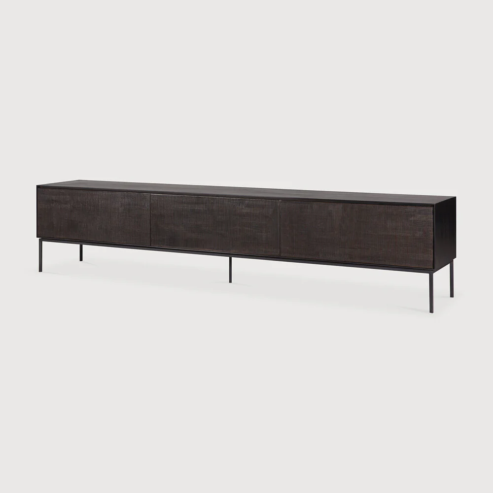 ETHNICRAFT GROOVES TV CUPBOARD - TEAK OFF BLACK| $2,999.00 - $4,069.00 - Image 3