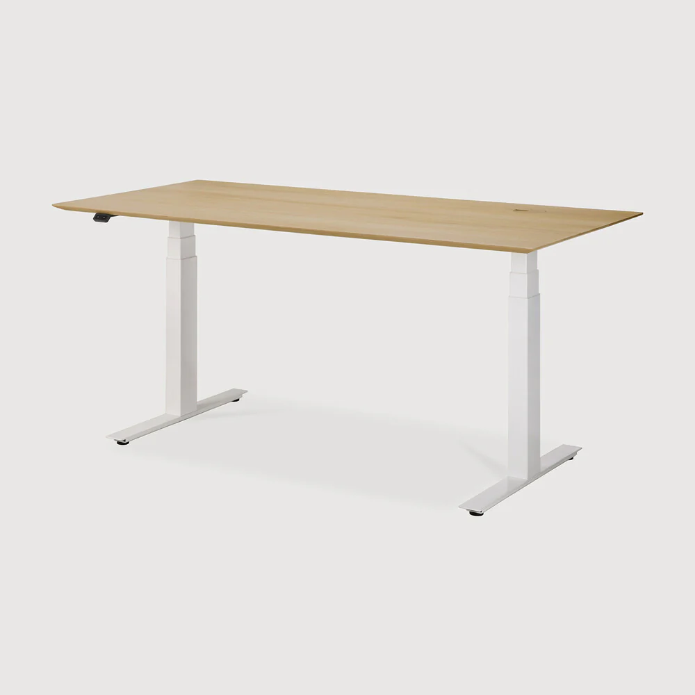 ETHNICRAFT BOK ADJUSTABLE DESK - OAK WITH WHITE BASE | $2,118.00 - $2,458.00 - Image 2