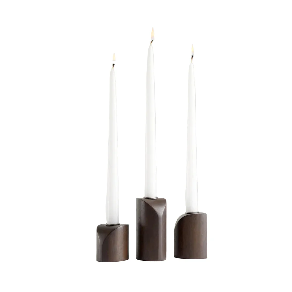 ETHNICRAFT PI CANDLE HOLDERS - MAHOGANY DARK BROWN | $179.00 - Image 1