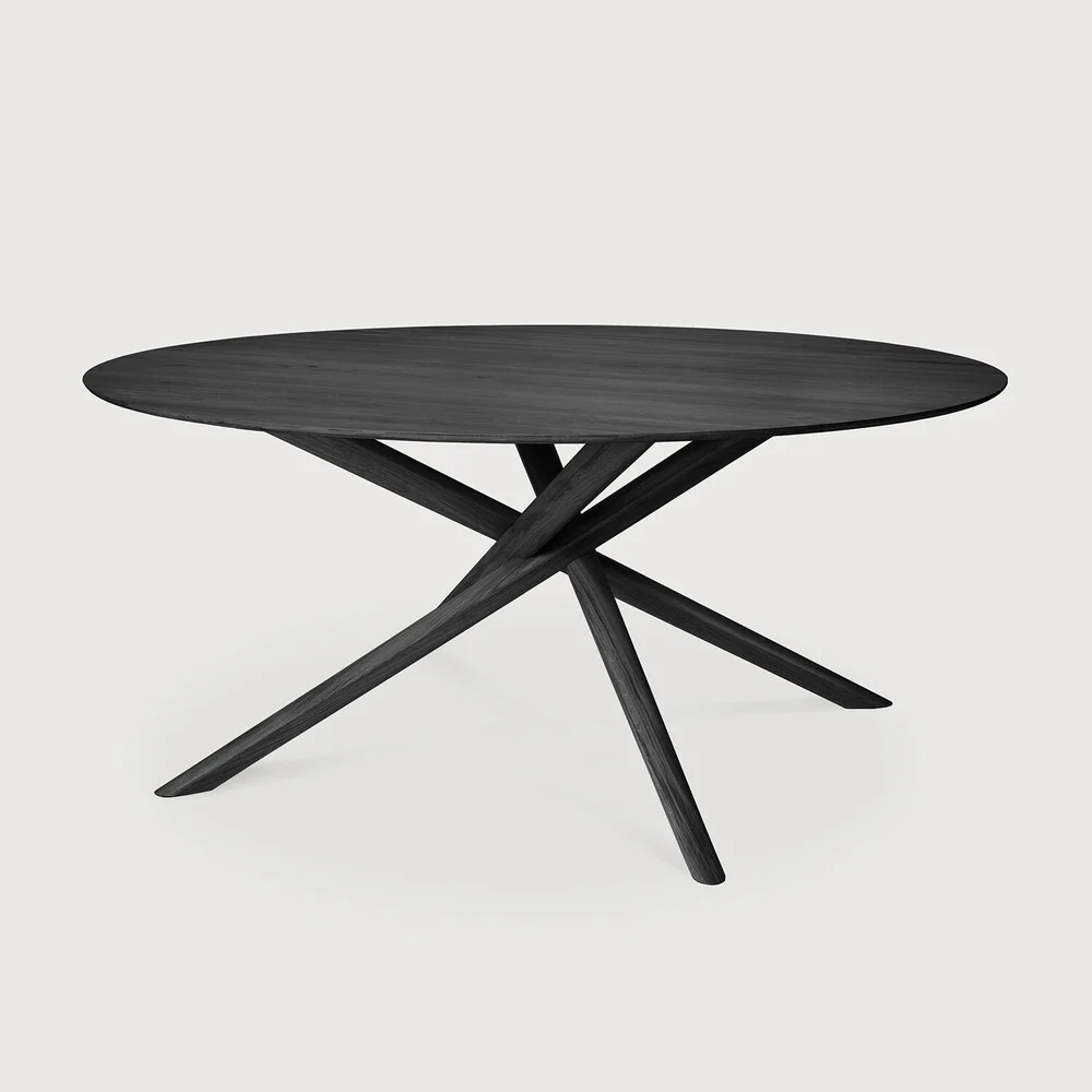 ETHNICRAFT MIKADO ROUND DINING TABLE - OAK BLACK | $4,449.00 - Image 3