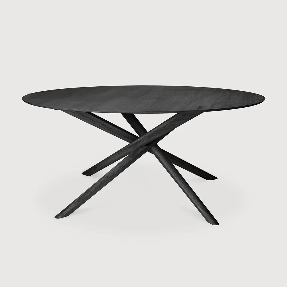 ETHNICRAFT MIKADO ROUND DINING TABLE - OAK BLACK | $4,449.00 - Image 2
