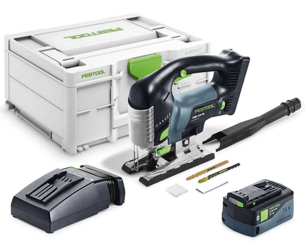 Festool PSBC 420 EB Carvex Jigsaw 4.0Ah Systainer3 Kit with Imperial Accessory Kit & 25-Piece Blade Assortment - Image 2