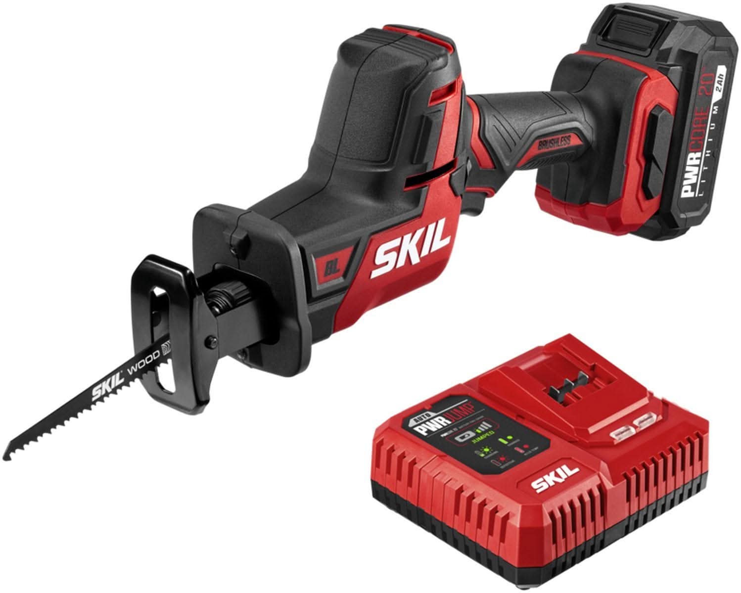 SKIL RS5825B-10 PWR CORE 20 Brushless 20V Compact Reciprocating Saw with Battery and Auto PWR JUMP Charger - Image 2