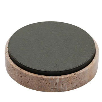GIOBAGNARA | GIZA LEATHER & MARBLE ROUND BOX #12 | $855.00 - Image 1