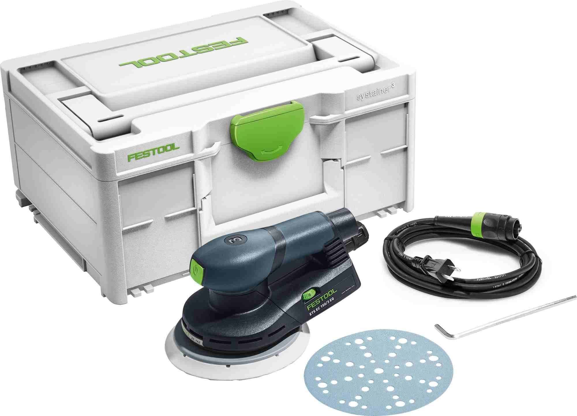 Festool ETS EC 150/3 EQ 150mm (6") Compact Finish Sander Set w/ Granat Abrasive Value Set Systainer - Image 2