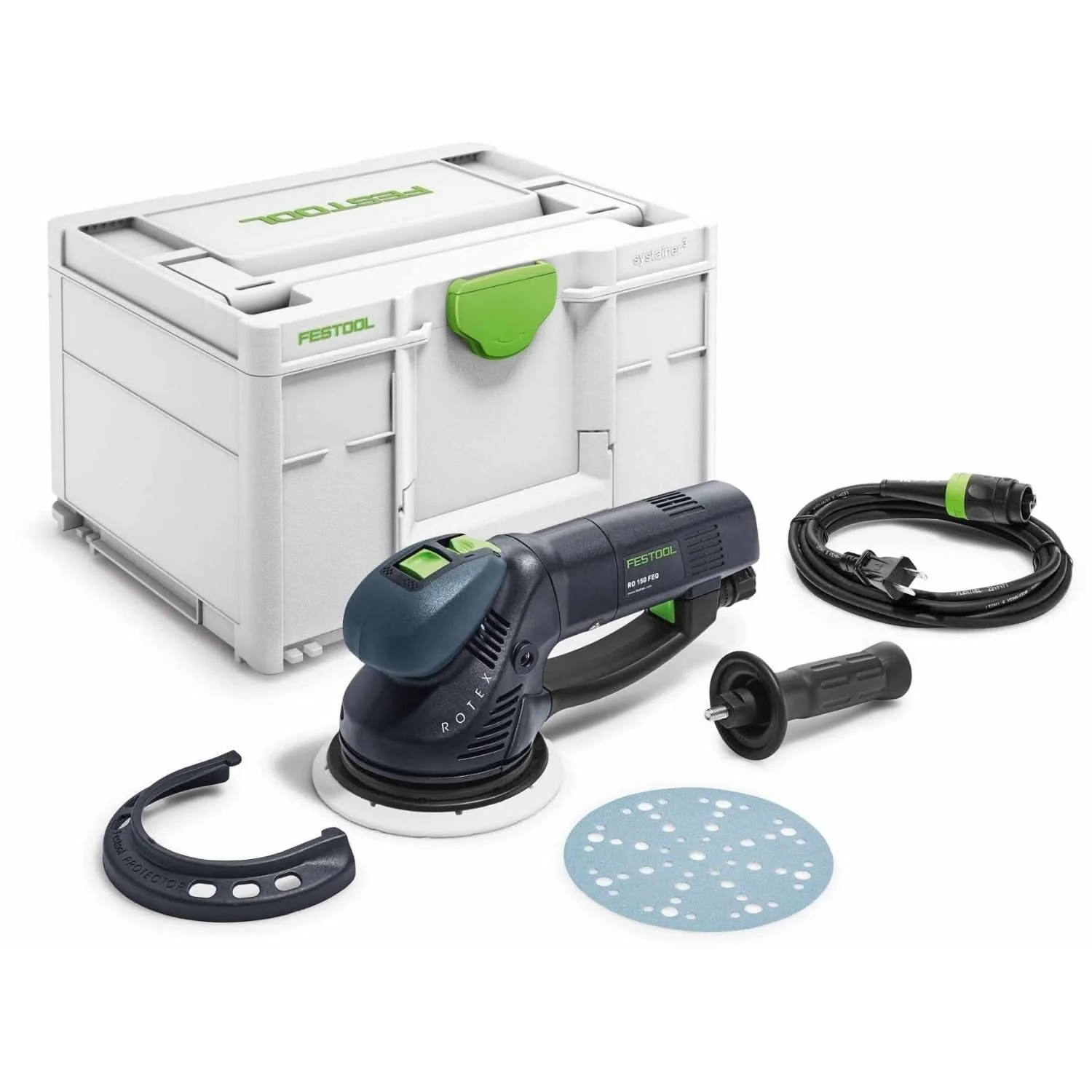 Festool RO 150 150mm (6") FEQ Rotex Sander w/ Systainer3 with Granat, 80 Grit (10 Pack), 40-320 Grit, (10-Pack), and Granat, 180 Grit (10 Pack) for 150 mm (6") Sanders - Image 2