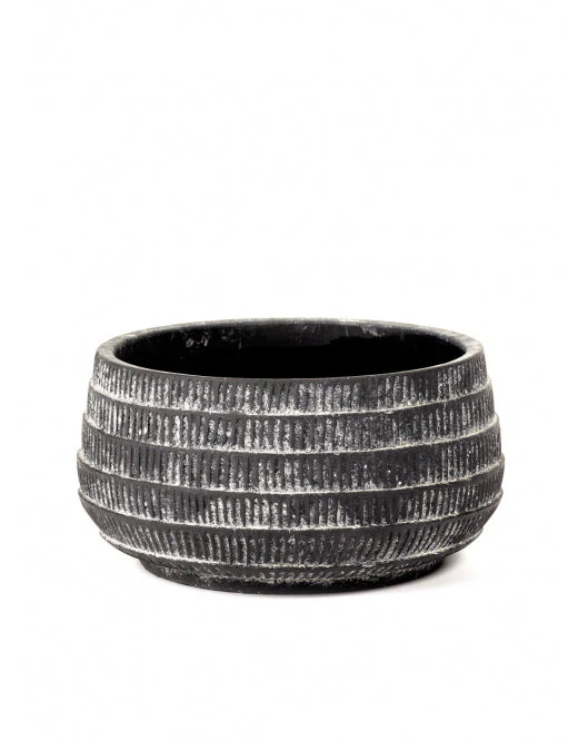 PIETRA CASA CEMENT - POT ROUND BLACK $95 - Image 1