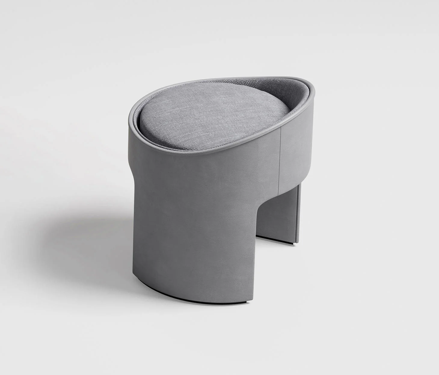 CREAM LEATHER ZOE POUF I $4,150.00 - Image 3