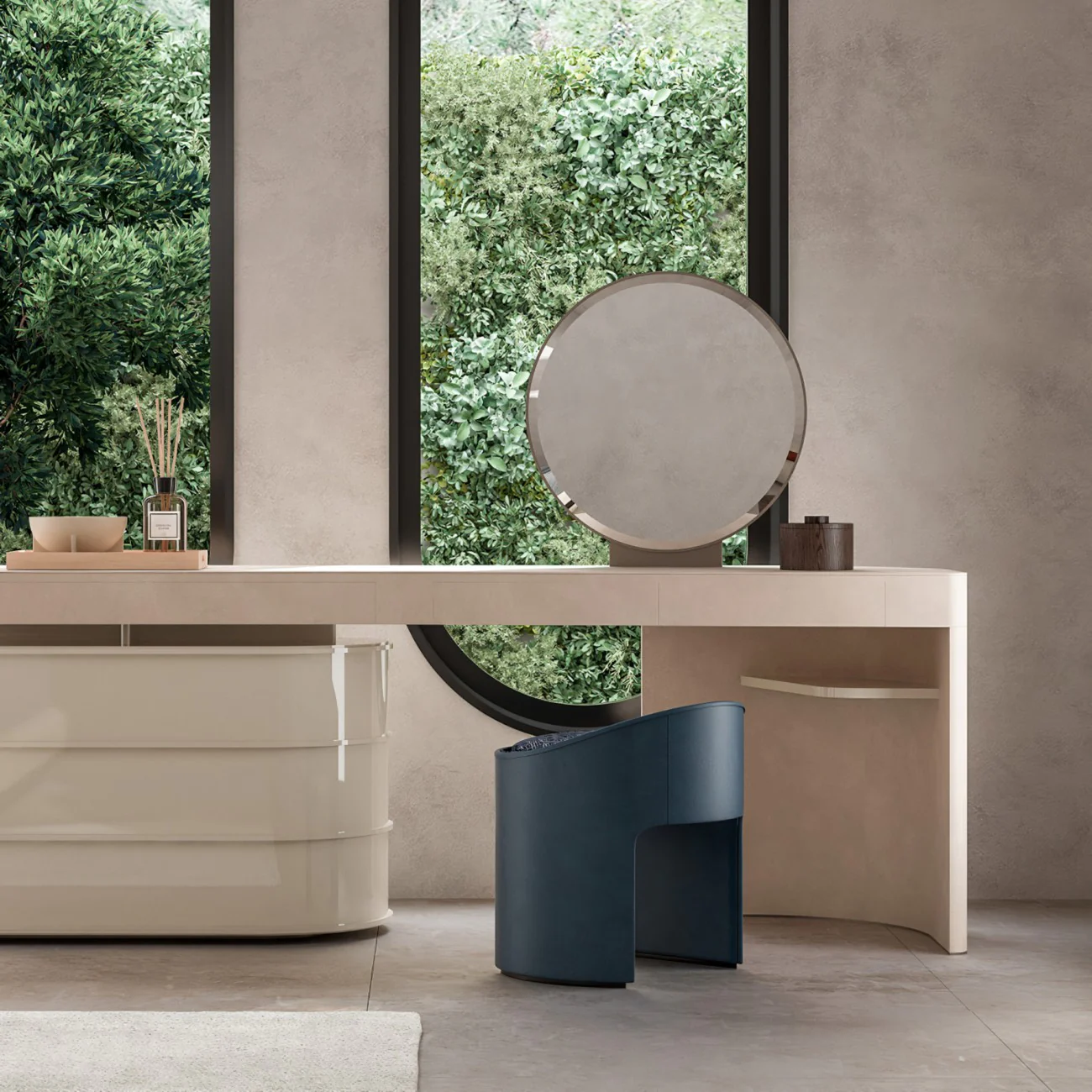 CREAM LEATHER ZOE POUF I $4,150.00 - Image 2