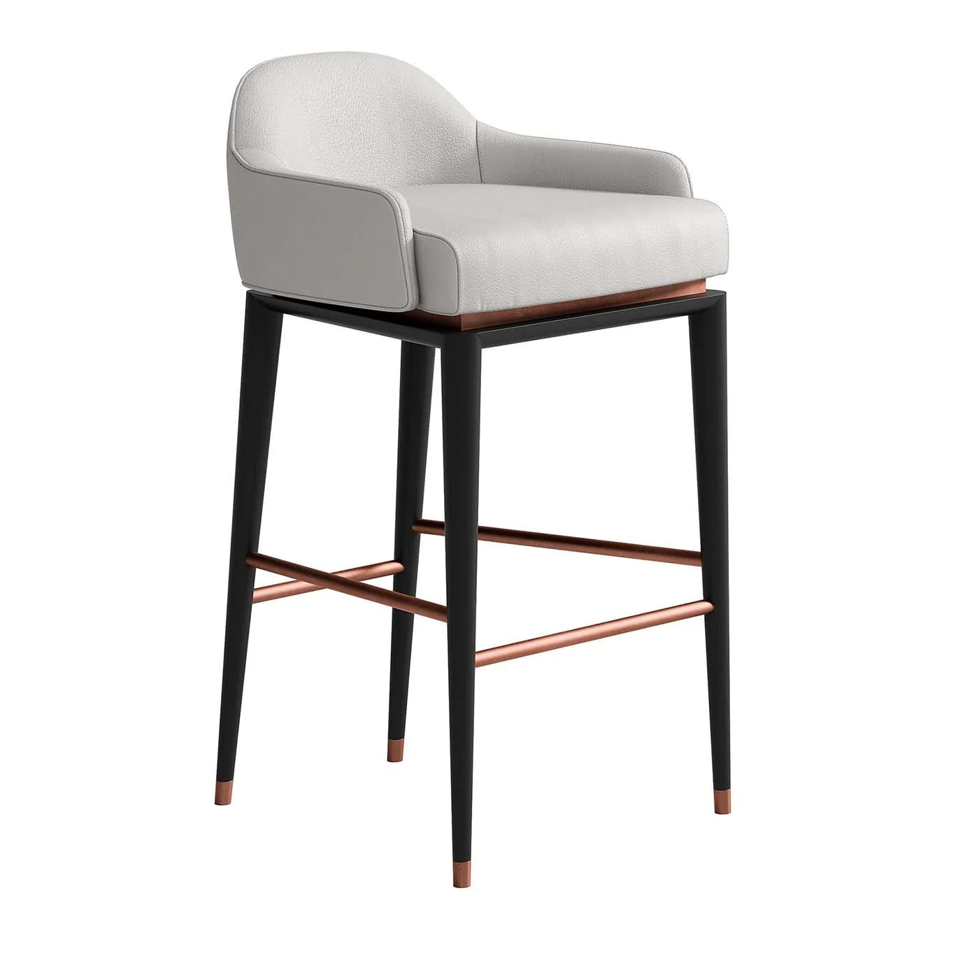 WHITE LEATHER BAR STOOL I ,050.00