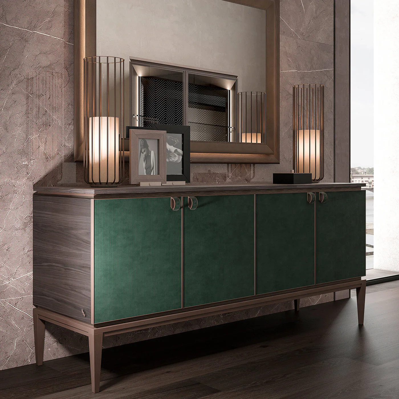 HOMOOD I NABUCK LEATHER SIDEBOARD I $19,760.00 - Image 2