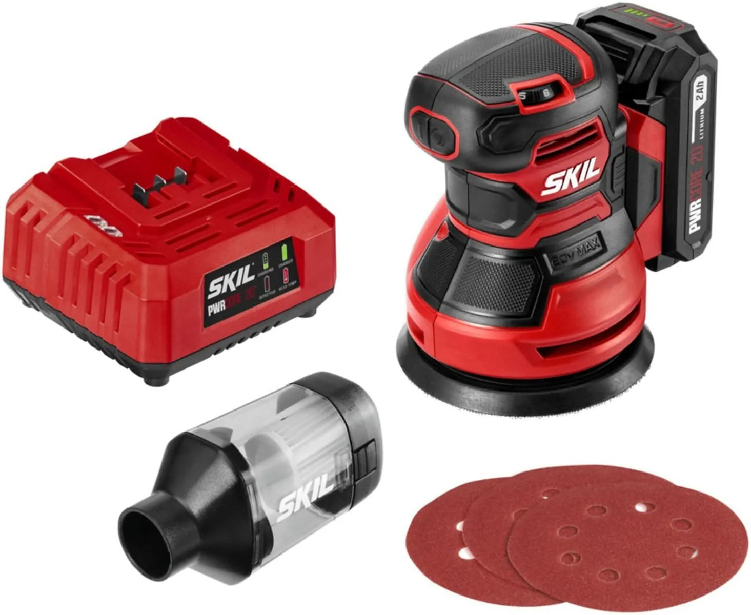 SKIL SR6604B-10 PWR CORE 20 5" Random Orbital Sander with Battery and Charger - Image 3