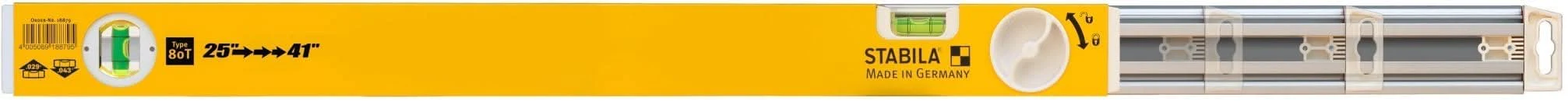 Stabila 25" - 41" Type 80T Extendable Spirit Level w/ Nylon Carrying Case - Image 2
