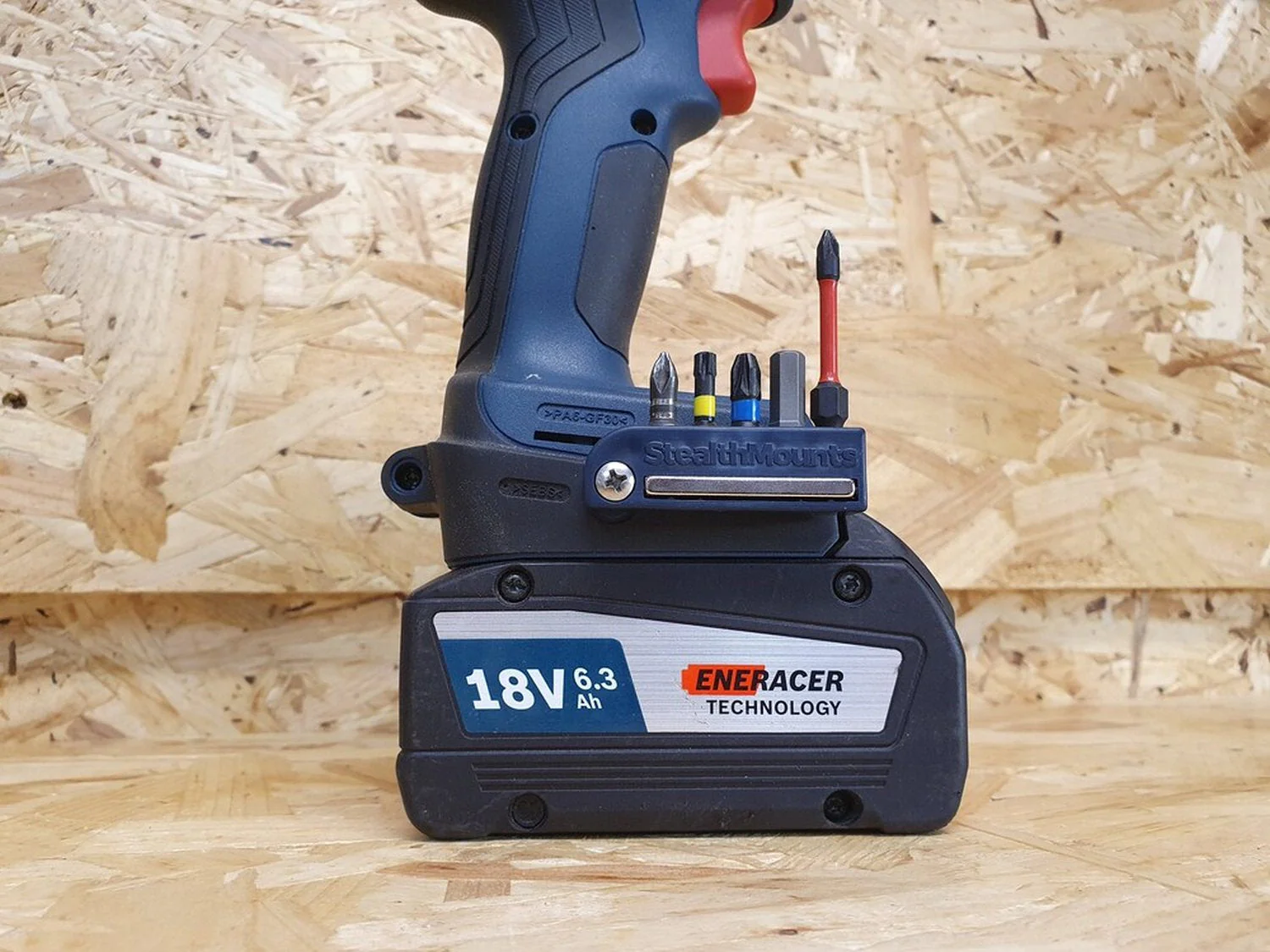 StealthMounts Magnetic Bit Holder for Bosch ProCore & Professional Tools Blue, 2-Pack - Image 2