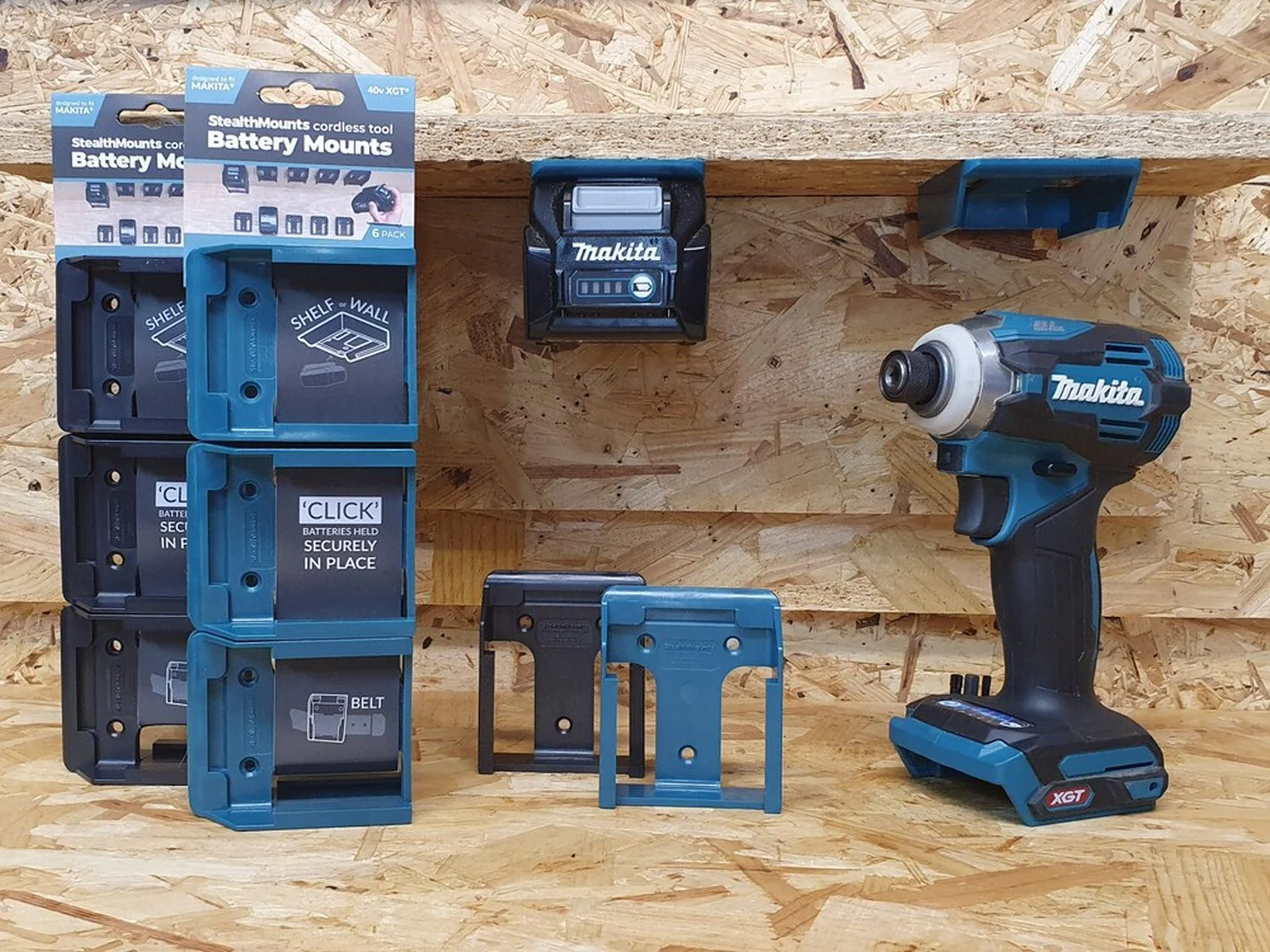 StealthMounts Battery Mounts for Makita 40V XGT, 6-Pack - Image 3