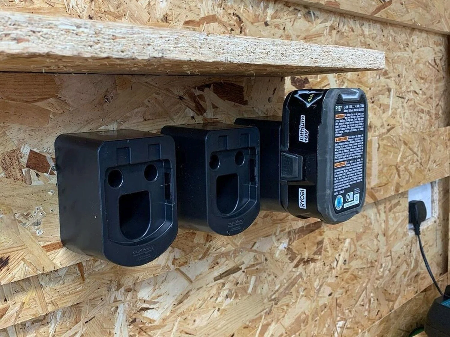 StealthMounts Battery Mounts for Ryobi 18V ONE+ Black, 4-Pack - Image 2