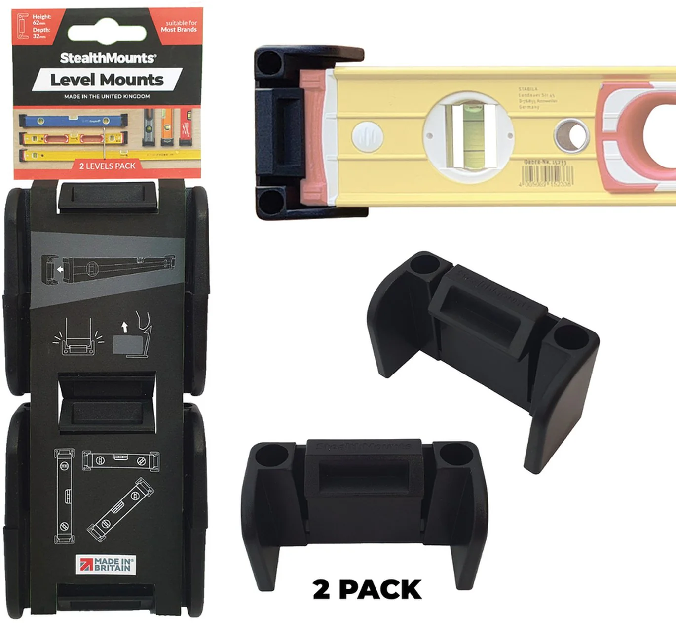 StealthMounts Level Mounts, 2-Pack - Image 1