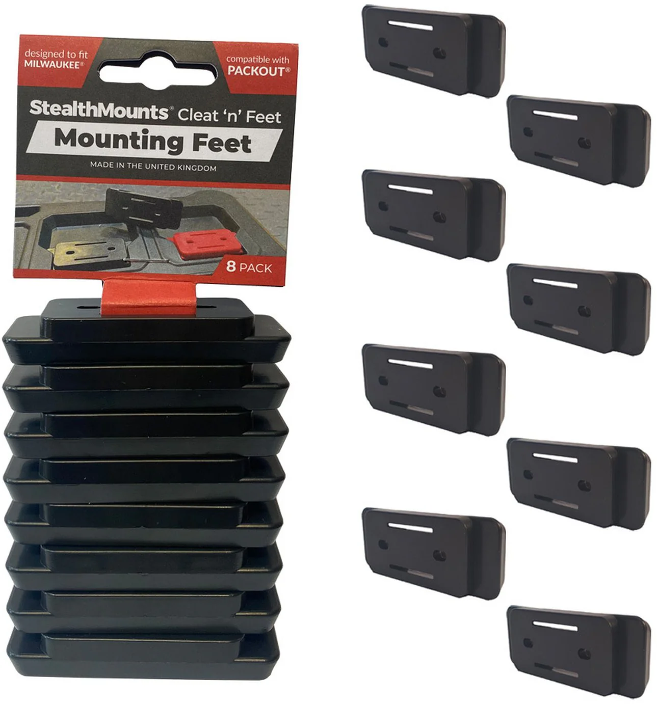 StealthMounts Cleat ‘n’ Feet Mounting Feet, 8-Pack