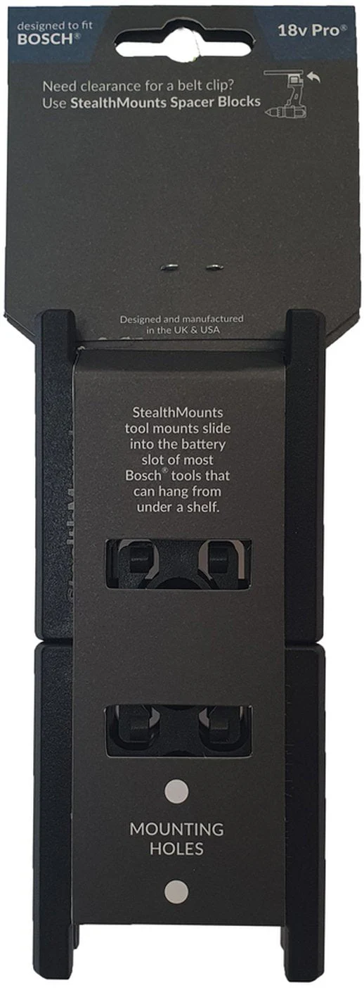 StealthMounts Tool Mounts for Bosch 18V Black, 4-Pack - Image 2