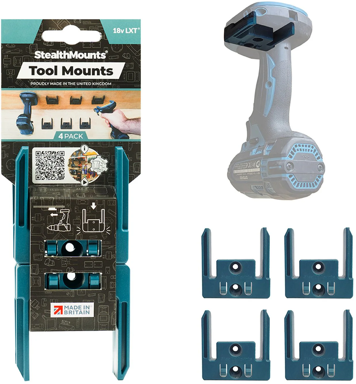 StealthMounts Tool Mounts for Makita 18V LXT, 4-Pack - Image 2