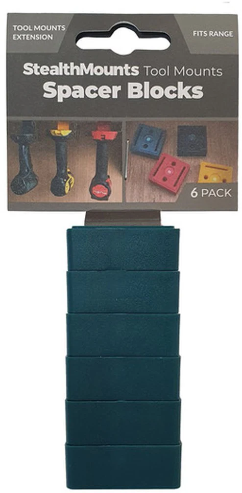 StealthMounts Tool Mount Spacer Blocks Teal, 6-Pack - Image 1